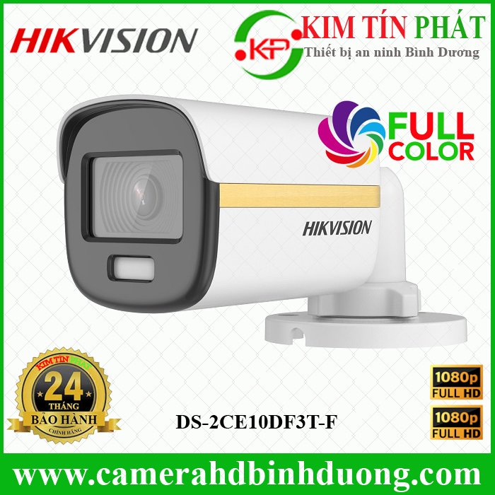 Camera HDTVI Color 2MP thân trụ HIKVISION DS-2CE10DF3T-F