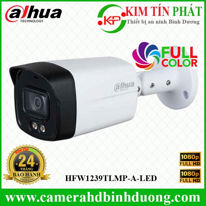 Camera HDCVI 2MP Full Color DAHUA DH-HAC-HFW1239TLMP-A-LED